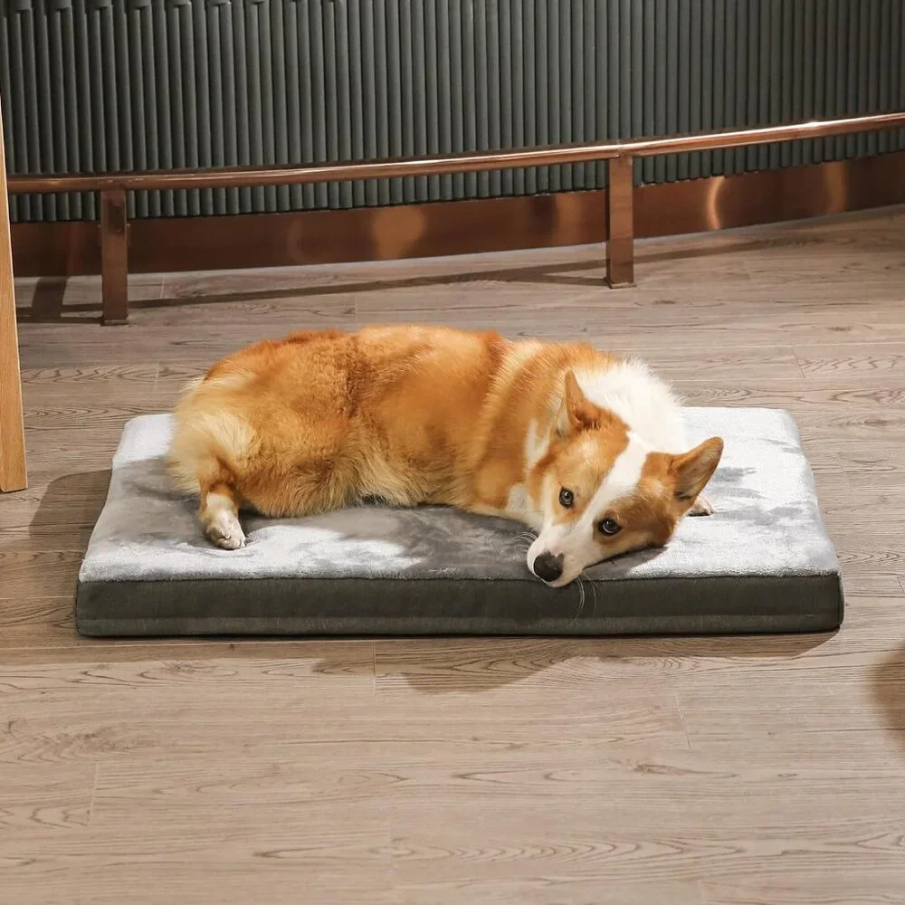 Dog Bed with Cooling Gel Memory Foam, Pressure-Relief Support for Dogs up to 50l